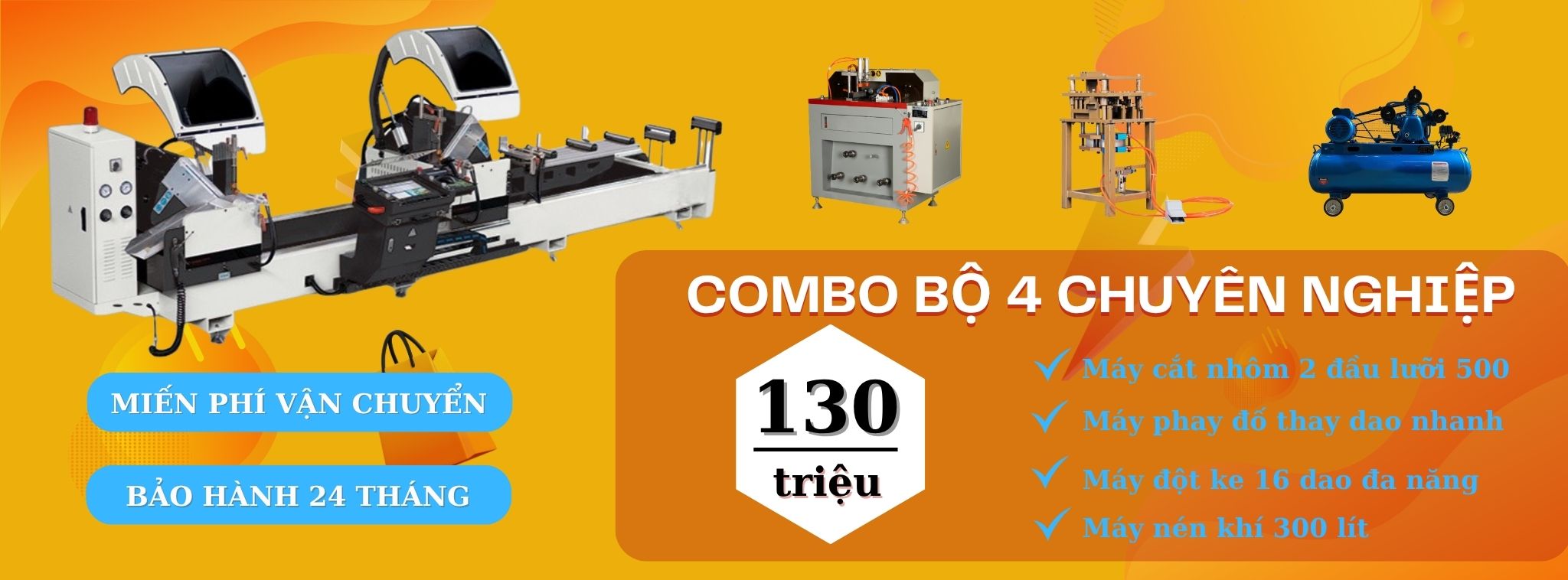 Bộ máy làm nhôm 4 máy chuyên nghiệp