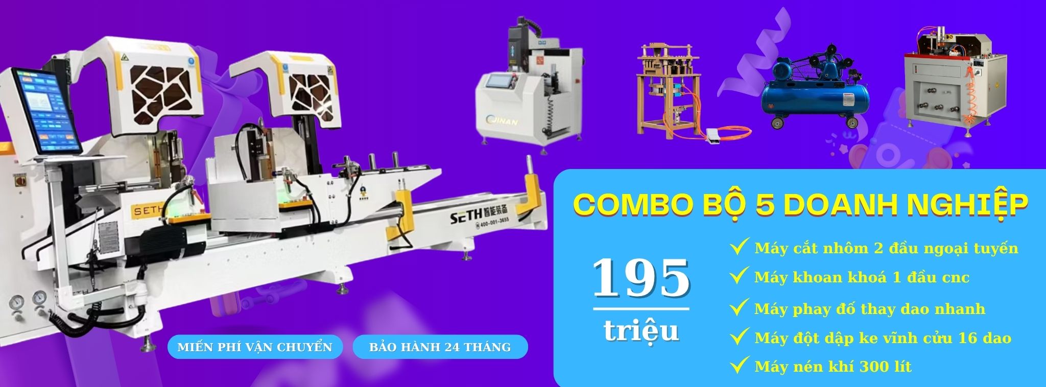 Bộ máy làm nhôm combo 5 máy 