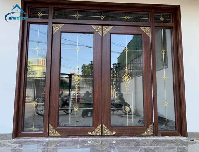 Cửa nhôm thủy lực mở quay 4 cánh